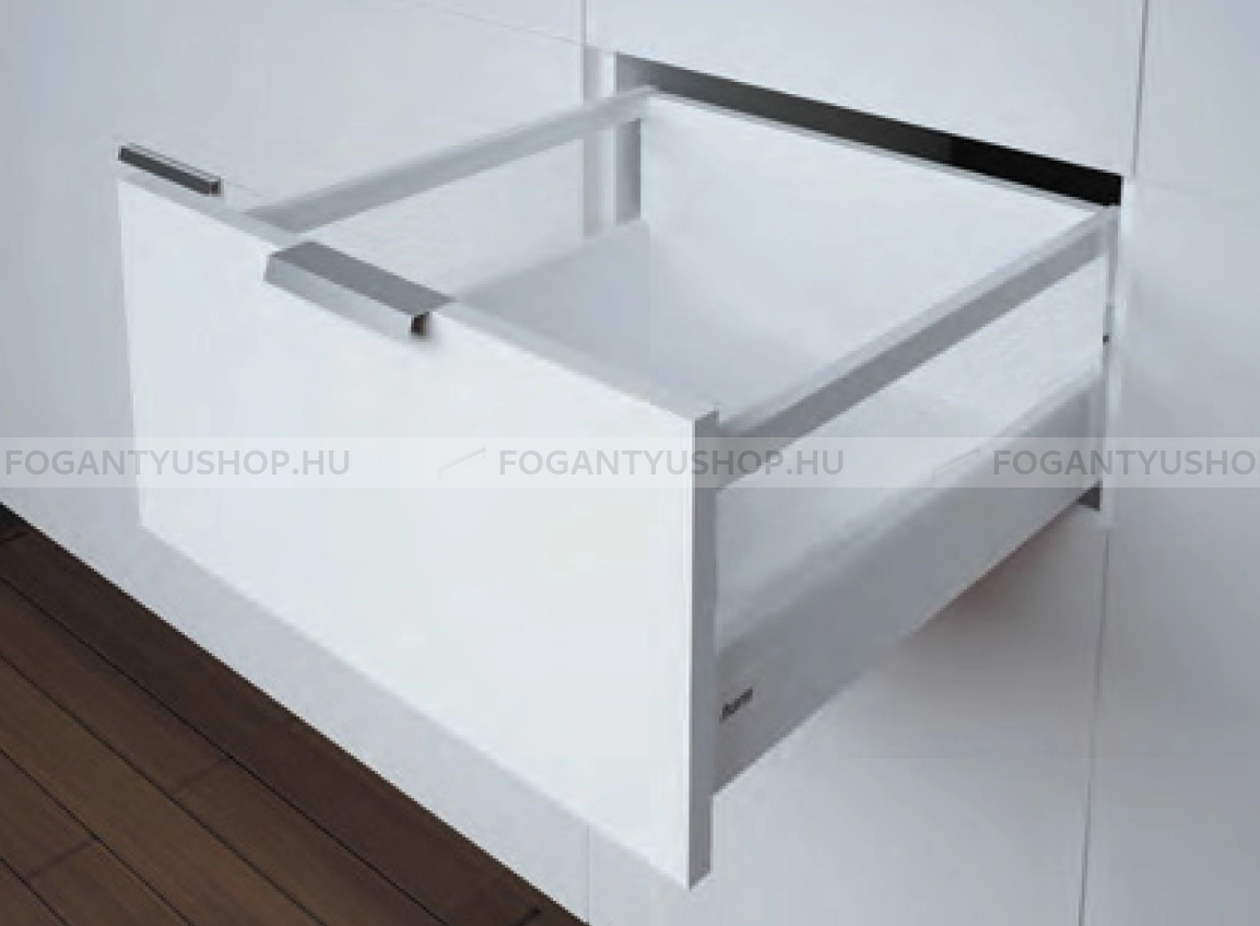 HARN---RITMA-CUBE-H---Duplafalu-femoldalas-fiok-magasitott-szogletes-oldalkorlattal-83x500mm-max.-35kg---Feher-porfestett-acel