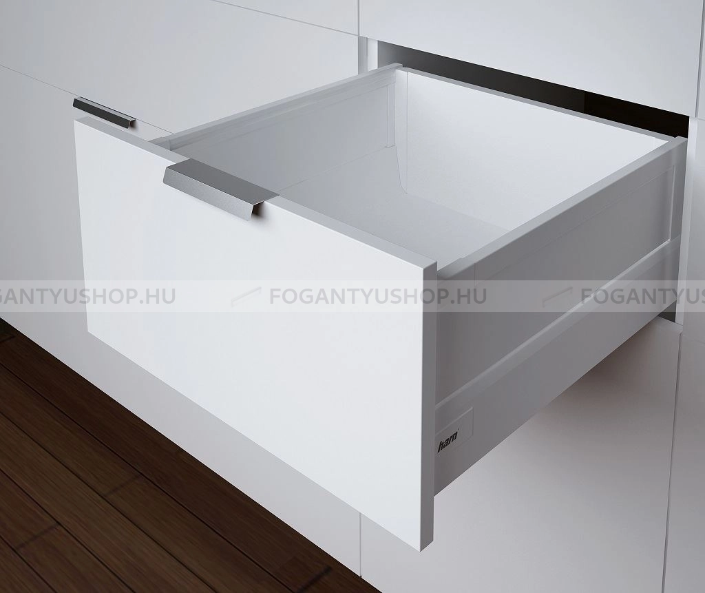 HARN---RITMA-CUBE-HSE---Duplafalu-femoldalas-fiok-szogletes-magasitott-oldalakkal-83x450mm-max.-35kg---Feher-porfestett-acel