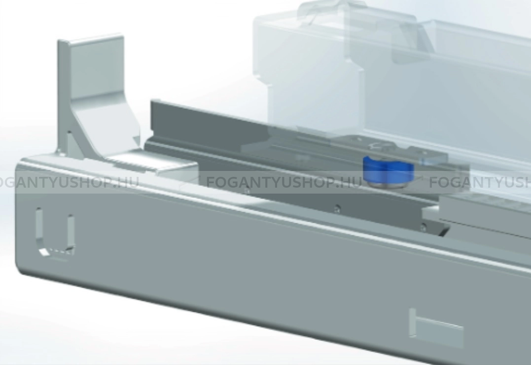 HARN RITMA CUBE HSE - Duplafalú fémoldalas belső fiók szögletes, magasított oldalakkal, 83x400mm, max. 35 - Fehér porfestett acél