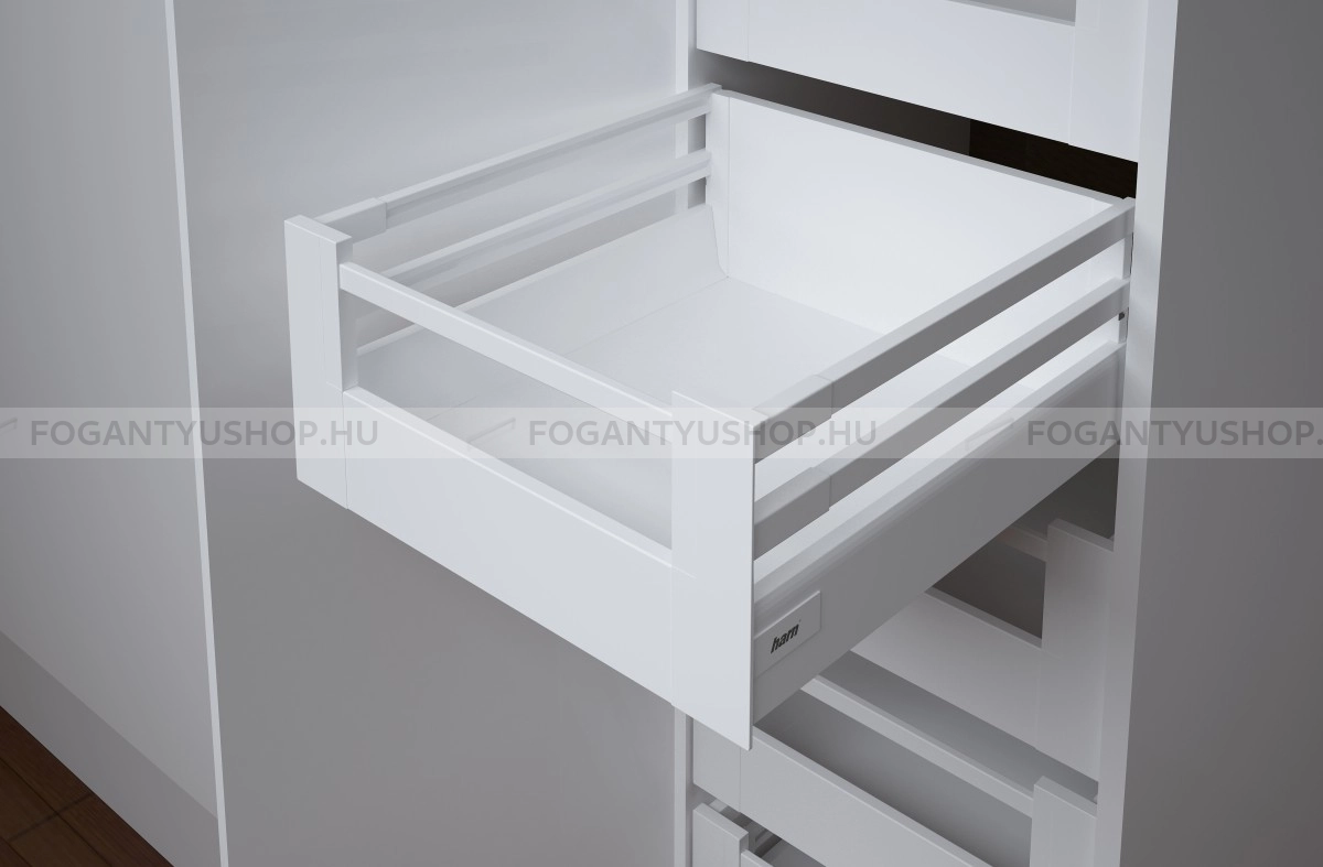 HARN-RITMA-CUBE-H---Duplafalu-femoldalas-belso-fiok-dupla-szogletes-oldalkorlattal-83x450mm-max.-60kg---Feher-porfestett-acel