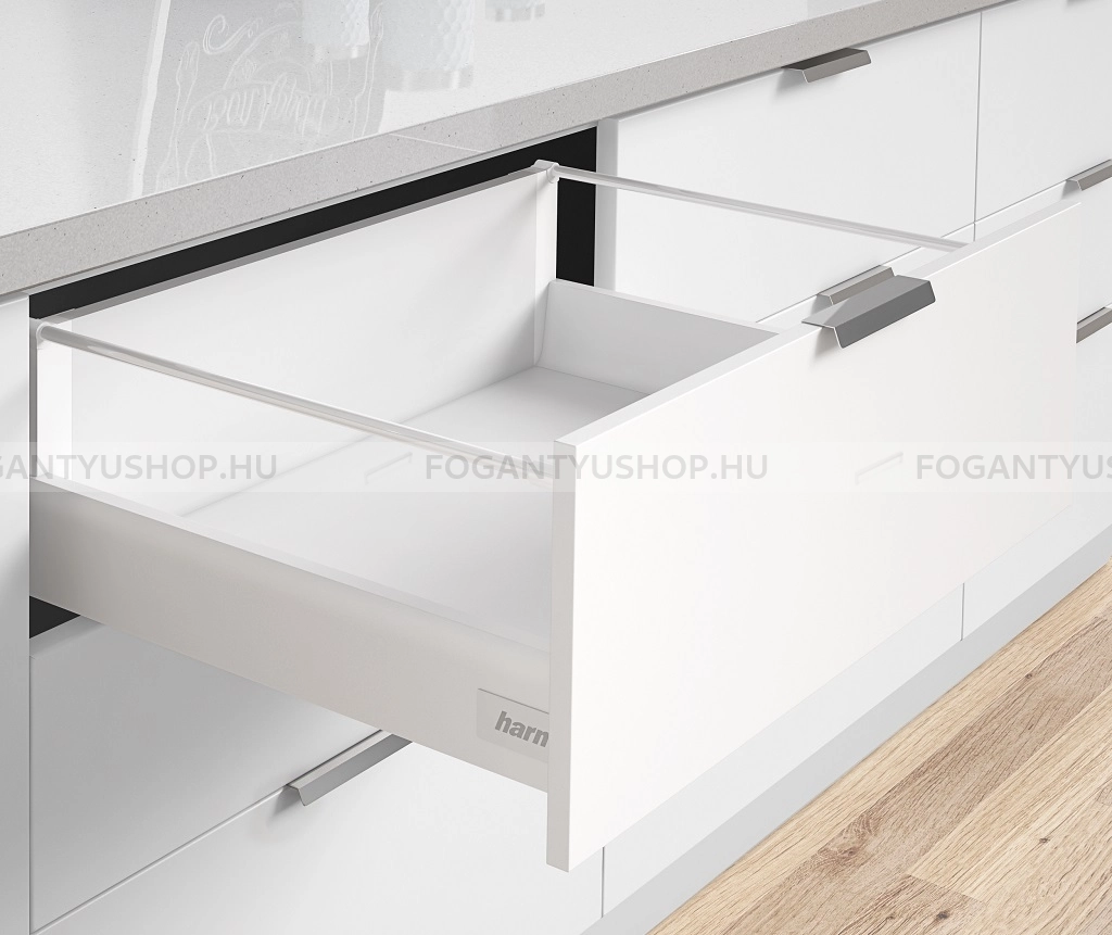 HARN-RITMA-CUBE-H---Duplafalu-femoldalas-fiok-magasitott-kerek-oldalkorlattal-83x400mm-max.-35kg---Feher-porfestett-acel