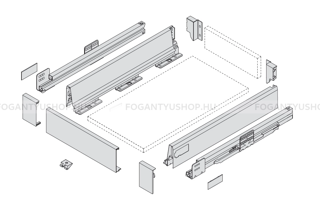 HARN---RITMA-CUBE-S---Duplafalu-femoldalas-belso-fiok-83x450mm-max.-35kg---olomszurke-porfestett-acel