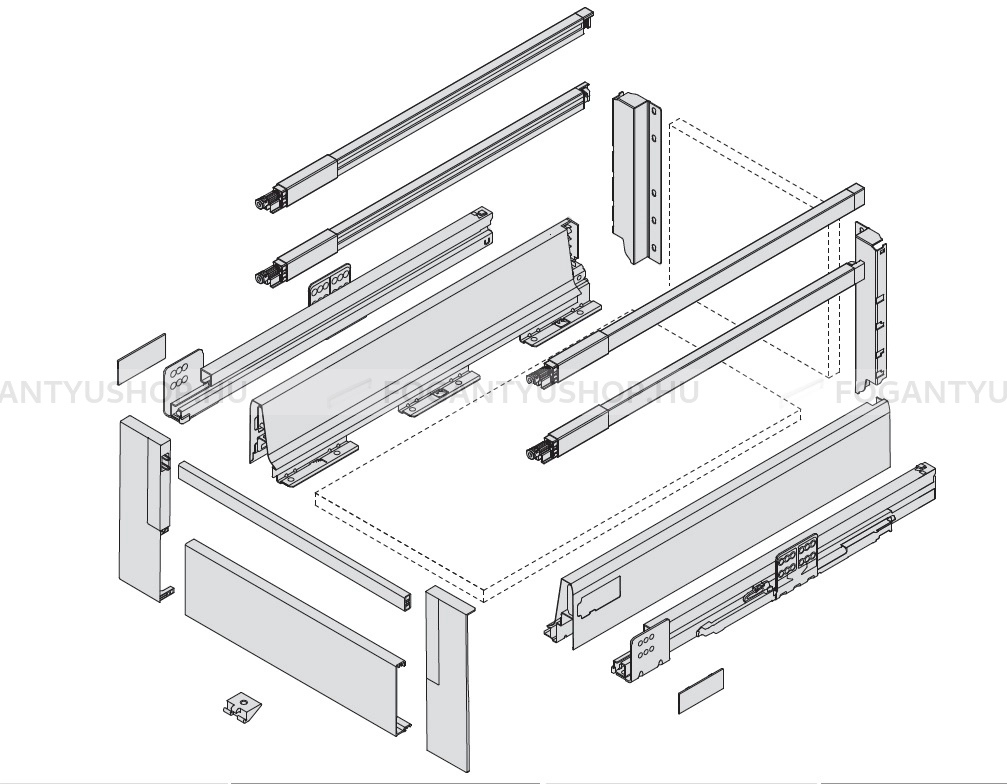 HARN---RITMA-CUBE-H---Duplafalu-femoldalas-belso-fiok-dupla-szogletes-oldalkorlattal-83x500mm-max.-35kg---olomszurke-porfestett-acel