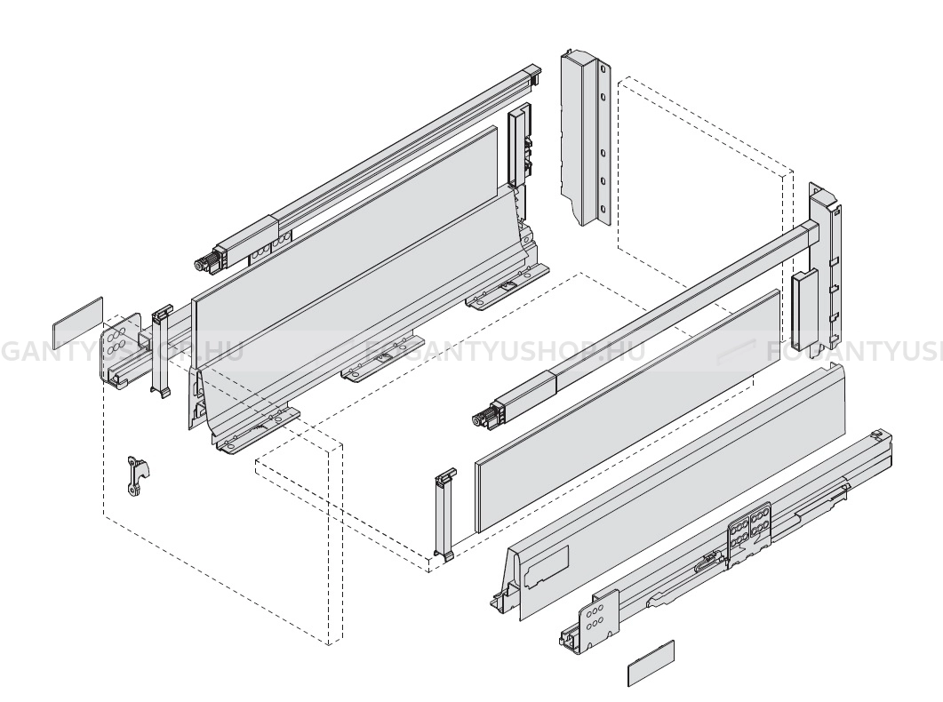HARN-RITMA-CUBE-HSE---Duplafalu-femoldalas-fiok-szogletes-magasitott-oldalakkal-83x350mm-max.-35kg---olomszurke-porfestett-acel
