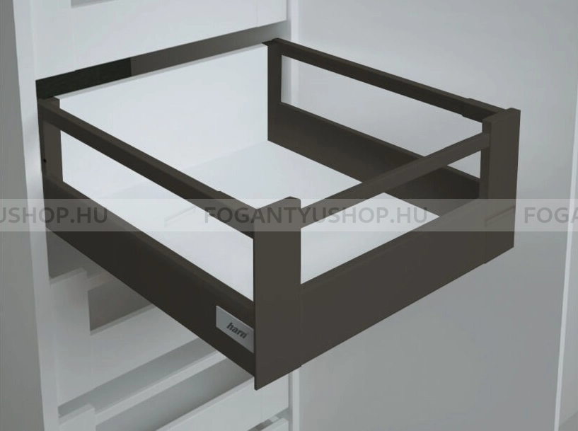 HARN---RITMA-CUBE-H---Duplafalu-femoldalas-belso-fiok-magasitott-szogletes-korlattal-83x450mm-max.35kg---olomszurke-porfestett-acel