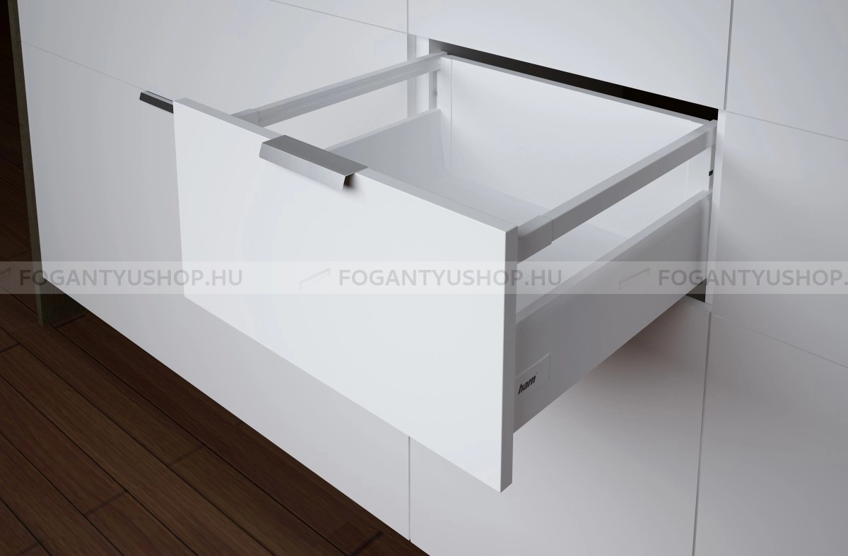 HARN---RITMA-CUBE-H---Duplafalu-femoldalas-fiok-magasitott-szogletes-oldalkorlattal-115x550mm-max.-60kg---Feher-porfestett-acel