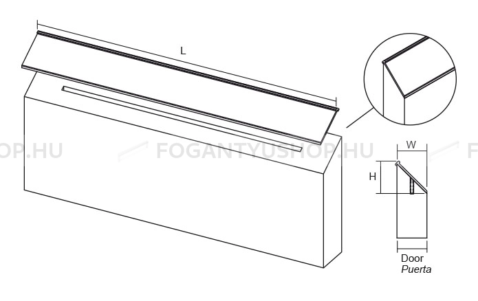 VIEFE Fogantyú STEEP - 18-19 mm-es ajtóhoz - Alumínium - Darabolható fém bútorfogantyú (fogantyú profil)