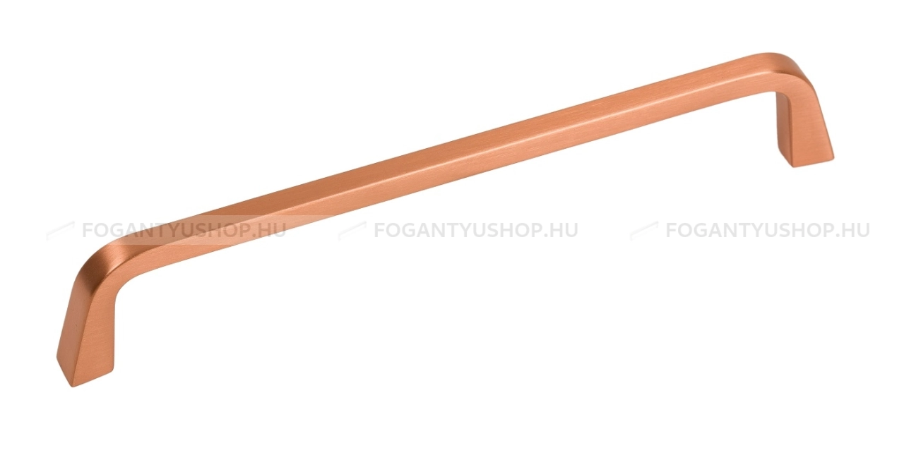 VIEFE Bútor fogantyú - ESTE 160 - furattáv 160 mm - Csiszolt vörösréz Z26 - Zamak fém ötvözet - Egy méretben gyártott színes fém bútorfogantyú