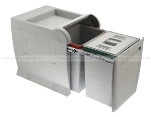 ELLETIPI CITY BOX - Kihúzható szelektív kuka, hulladéktároló - 2 rekeszes, 2x18 liter