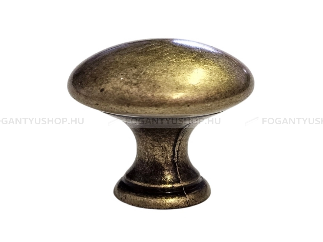 GIUSTI Bútorgomb - EXP2024 25D1 - 1 furatos - Antik patina barna  - Zamak fém ötvözet - Antikolt, vintage fém gombfogantyú (szögletes, kerek)