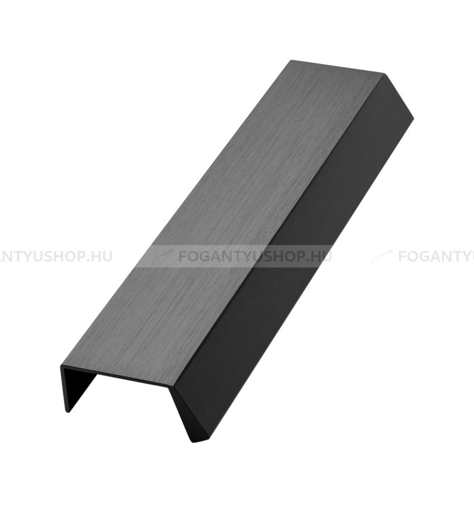 FURNIPART Fogantyú - BENCH - Csiszolt matt fekete 76 - Alumínium - Bútorajtó élére ültethető színes fém fogantyú