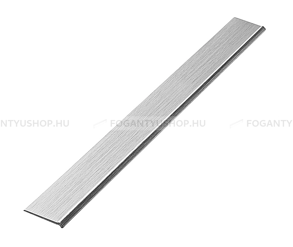 FURNIPART Bútorfogantyú - CLIFF - Ezüst inox (szálcsiszolt) SNiL - ABS műanyag - Bútorajtó élébe marható, süllyeszthető fém fogantyú