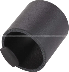 FURNIPART Bútor fogantyú DRUM - 32 mm - Festett fekete - Fekete bőr  - Zamak fém ötvözet - Bőr