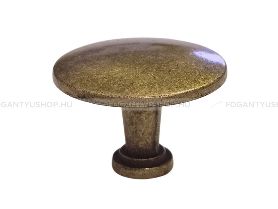 GIUSTI Bútorgomb - EXP6002-28D1 - 1 furatos - Antik patina barna  - Zamak fém ötvözet - Antikolt, vintage fém gombfogantyú (szögletes, kerek)