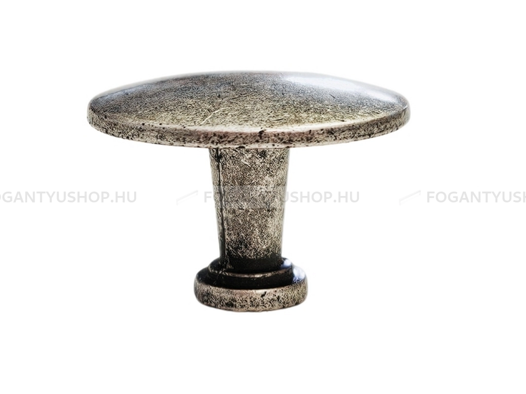 GIUSTI Bútorgomb - EXP6002-28E8 - 1 furatos - Antik ezüst  - Zamak fém ötvözet - Antikolt, vintage fém gombfogantyú (szögletes, kerek)