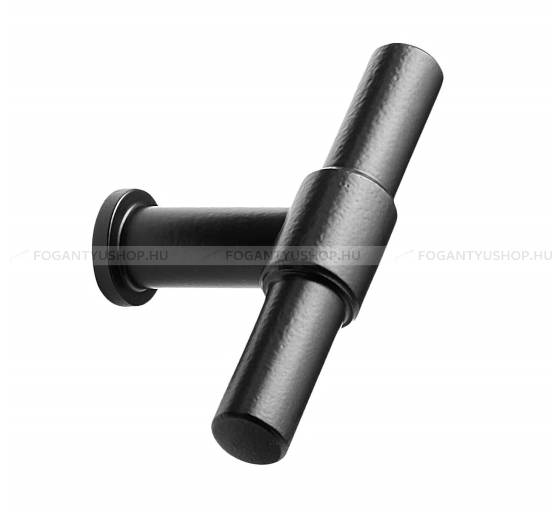 FURNIPART Bútor fogantyú - KNOT Festett - 1 furatos - Fekete 9005 - Márvány - Rozsdamentes acél - inox fém bútorfogantyú