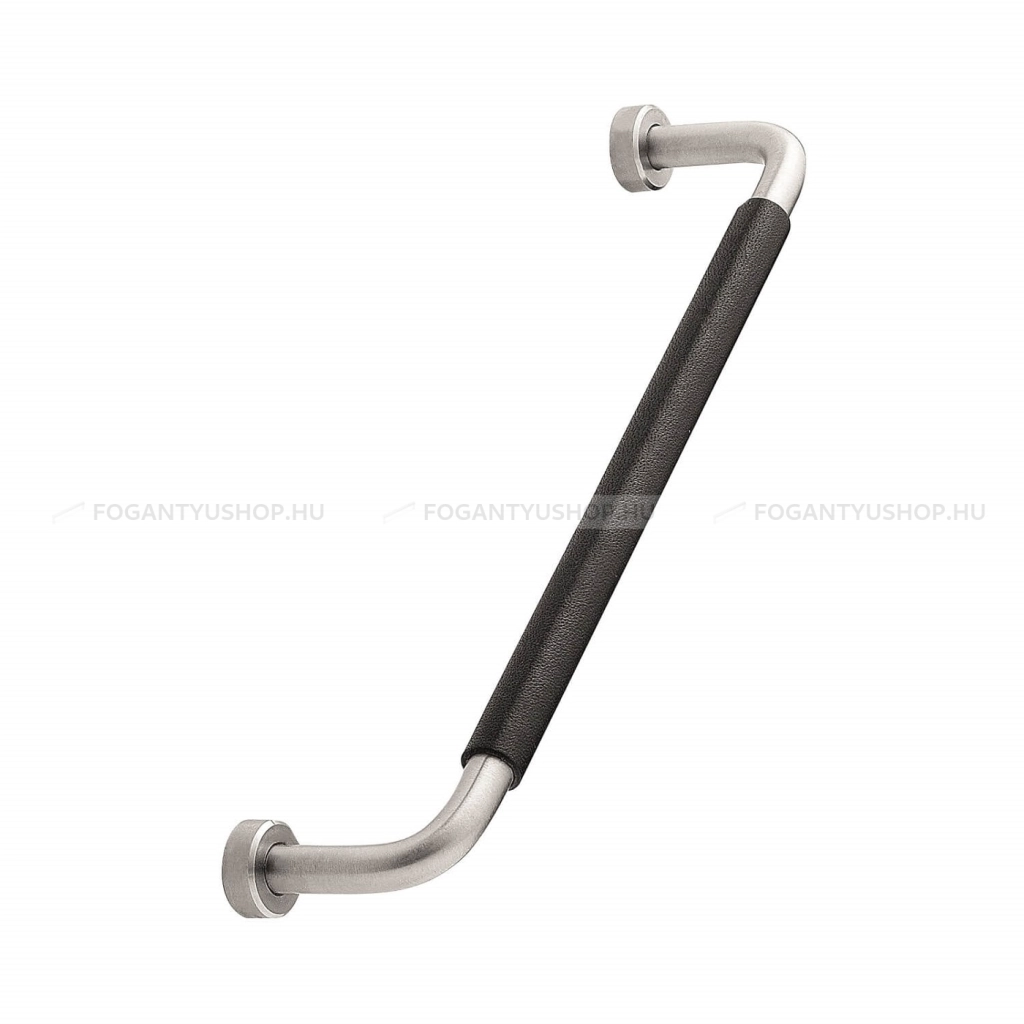 FURNIPART Bútor fogantyú - LOUNGE 160 Selyemfényű 102/25 Selyemfényű 102/25 Selyemfényű 102/25 - Selyemfényű acél - fekete 102/25 - Inox, Bőr - Bőrrel kombinált fém bútorfogantyú