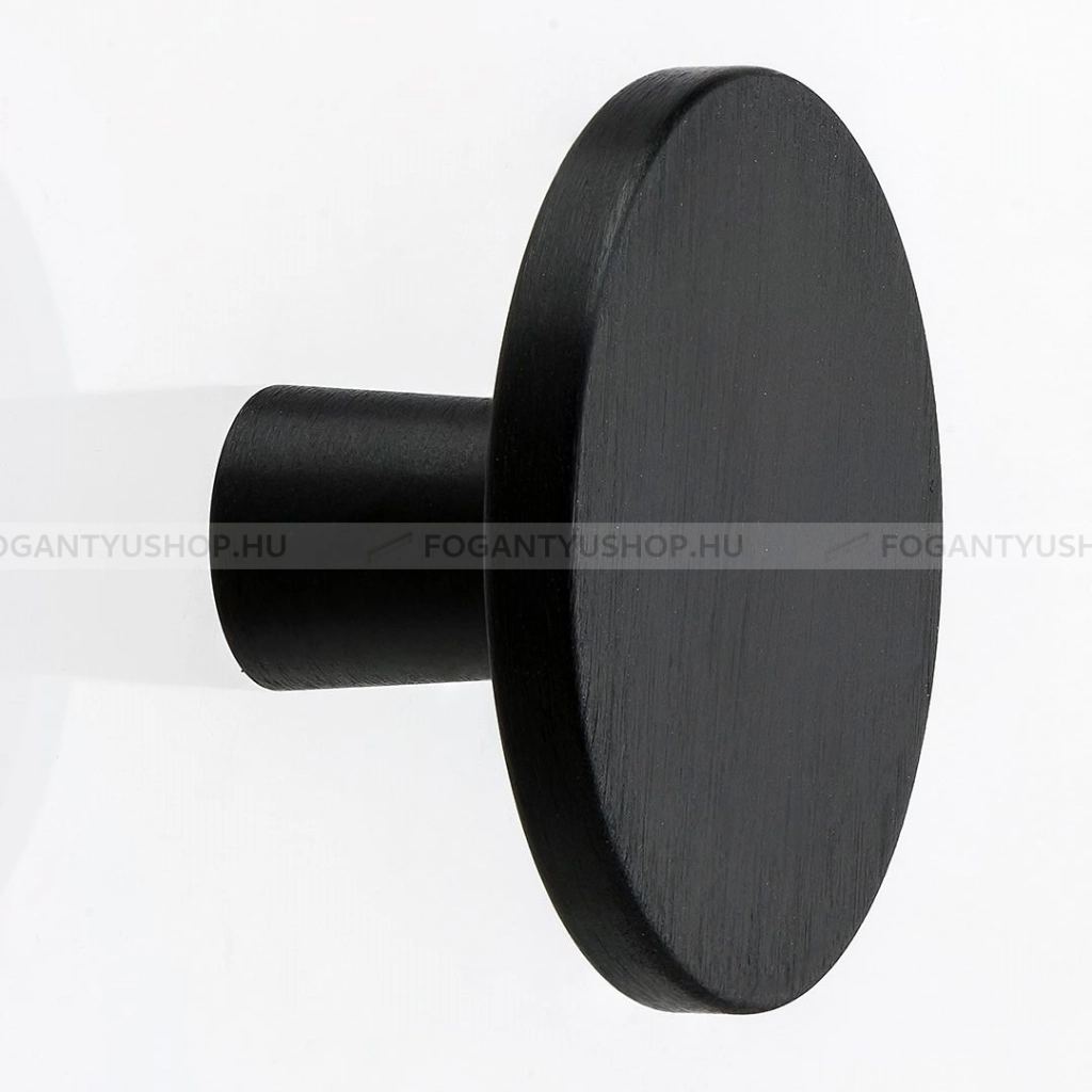 FURNIPART Bútorgomb - PLATO - 1 furatos - Csiszolt matt fekete 76 - Zamak fém ötvözet - Színes fém gombfogantyú, bútorgomb