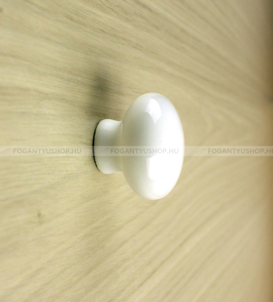 GRIMME Gombfogantyú - FG721474.99 - 1 furatos - Fehér belo - Porcelán - Porcelán, porcelánnal kombinált antikolt fém gombfogantyú