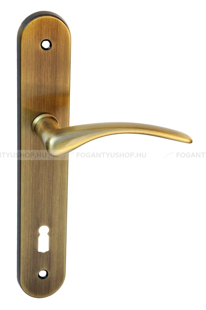 MAESTRO-GOLF---Hosszucimes-belteri-ajtokilincs-kilincs-zar-tav.:-90mm-(Elzett-zarhoz)---Surolt-bronz-(Zamak)