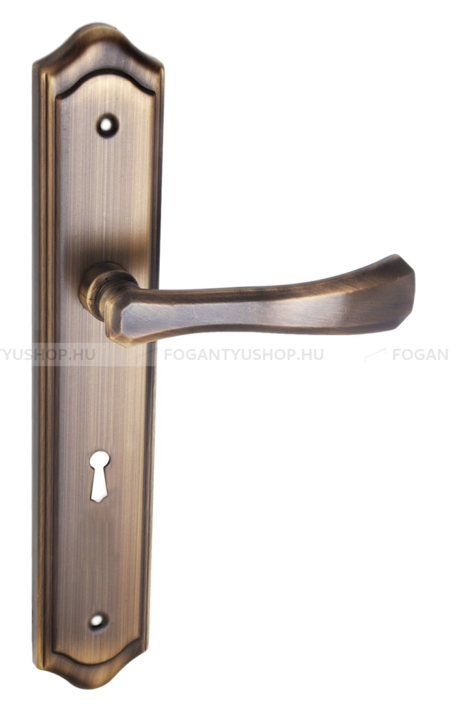 MAESTRO-RIVIERA---Hosszucimes-belteri-ajtokilincs-kilincs-zar-tav.:-90mm-(Elzett-zarhoz)---Surolt-bronz-(Zamak)
