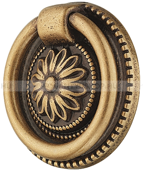 HAFELE Gomb fogantyú - 125.71 - 1 furatos - Antik patina barna  - Réz - Antikolt, vintage fém gombfogantyú (szögletes, kerek)