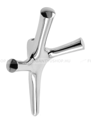 GTV Fogas Fogas VALENCIA - 16 mm - Fényes króm - Zink fém ötvözet - Kombinált, kalaptartós fogas - 16 mm -  - Zink fém ötvözet