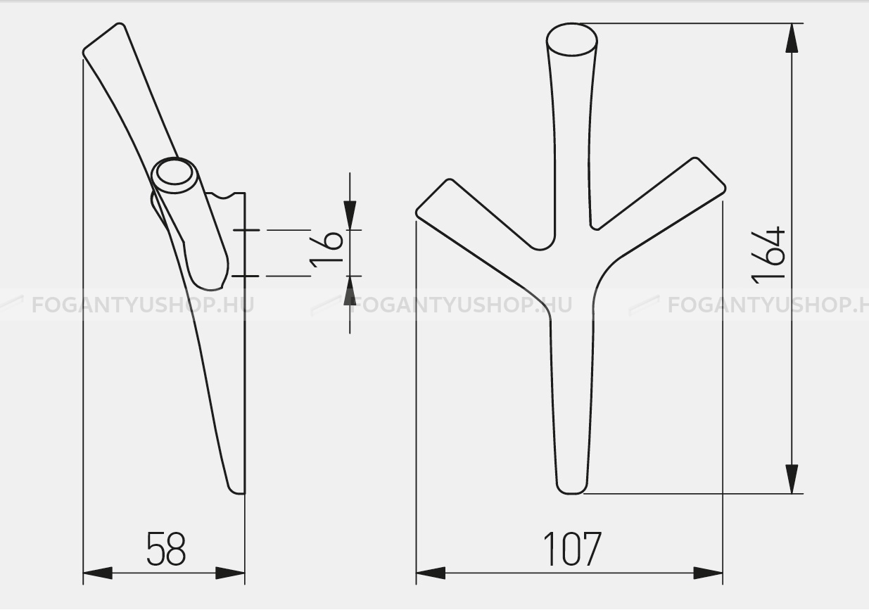 GTV Fogas VALENCIA - Szálcsiszolt inox - Kombinált, kalaptartós fogas