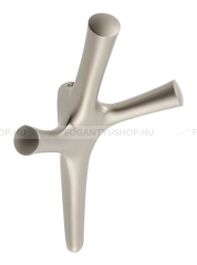 GTV Fogas Fogas VALENCIA - 16 mm - Szálcsiszolt inox - Zink fém ötvözet - Kombinált, kalaptartós fogas - 16 mm -  - Zink fém ötvözet