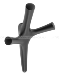 GTV Fogas Fogas VALENCIA - 16 mm - Festett fekete - Zink fém ötvözet - Kombinált, kalaptartós fogas - 16 mm -  - Zink fém ötvözet