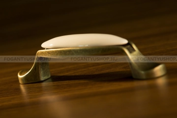 GIUSTI Bútor fogantyú - 96 mm - M160100D1G - Antik patina barna - Zamak fém ötvözet - Porcelán