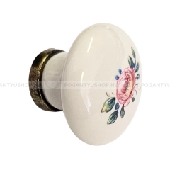 GIUSTI Gomb fogantyú - 1 furatos - P040104D1G - Antik patina barna - Zamak fém ötvözet - Porcelán