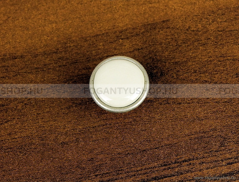 GIUSTI Fogantyú - FG.P07010015G - Antik ezüst - Porcelán, porcelánnal kombinált antikolt fém gombfogantyú