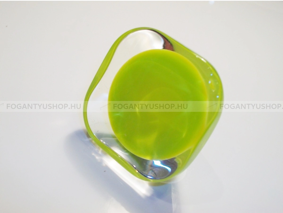 VIEFE Fogantyú PROST - Fényes króm - Lime - Műanyaggal kombinált fém gombfogantyú, bútorgomb - KIFUTÓ