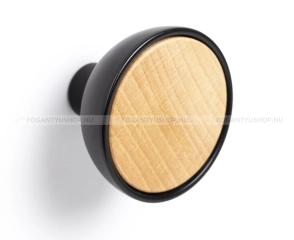 VIEFE Bútor fogantyú Bútor fogantyú BOL - 1 furatos - Festett fekete - Világos bükkfa - Zamak fém ötvözet - Fa - Fával ko - 1 furatos - Festett fekete - Világos bükkfa - Zamak fém ötvözet - Fa