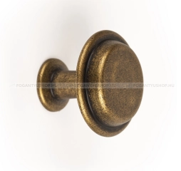 VIEFE Gomb fogantyú Gomb fogantyú LAND - 1 furatos - Antik patina barna - Zamak fém ötvözet - Antikolt, vintage fém gomb - 1 furatos -  - Zamak fém ötvözet