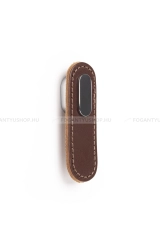 VIEFE Fogantyú Fogantyú OBLONG - 1 furatos - Fényes króm - Barna bőr - Zamak fém ötvözet - Bőr - Bőrrel kombinált f - 1 furatos -  - Zamak fém ötvözet - Bőr