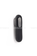 VIEFE Bútor fogantyú OBLONG - 1 furatos - Fekete bőr  - Csiszolt antracit - Zamak fém ötvözet - Bőr