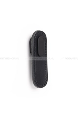 VIEFE Bútor fogantyú OBLONG - 1 furatos - Festett fekete - Fekete bőr  - Zamak fém ötvözet - Bőr