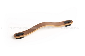 VIEFE Fogantyú Fogantyú OBLONG - 160 mm - Festett fekete - Világosbarna bőr - Zamak fém ötvözet - Bőr - Bőrrel komb - 160 mm -  - Zamak fém ötvözet - Bőr
