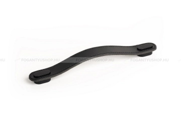 VIEFE Bútor fogantyú OBLONG - 160 mm - Festett fekete - Fekete bőr  - Zamak fém ötvözet - Bőr