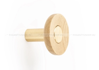 VIEFE Fogas Fogas ZOOT - Tölgyfa - Szálcsiszolt sárgaréz II. - Alumínium - Fa - Egy akasztós fogas -  - Alumínium - Fa