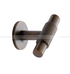 FURNIPART Fogantyú MANOR T - 1 furatos - Antik patina barna - Zamak fém ötvözet