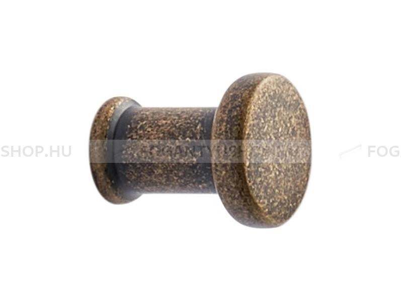 FURNIPART Gomb fogantyú - GATE KNOB - 1 furatos - Antik sárgaréz 39 - Zamak fém ötvözet - Antikolt, vintage fém gombfogantyú (szögletes, kerek)