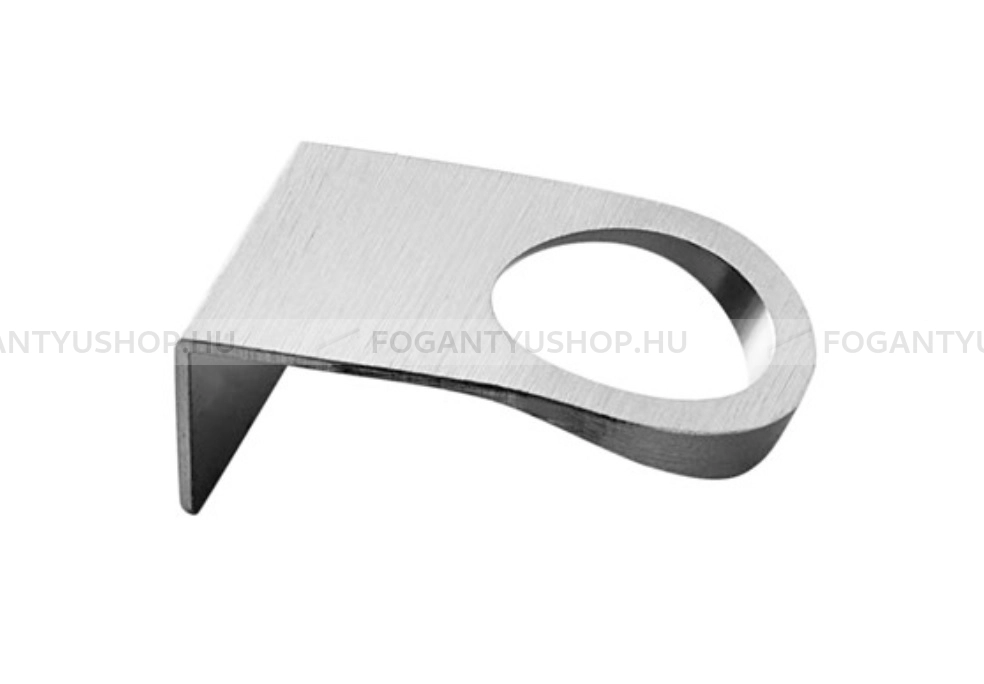 FURNIPART Bútor fogantyú - PUNCH 16 - furattáv 16 mm - Ezüst inox (szálcsiszolt) SNiL - ABS műanyag - Bútorajtó élére ültethető fém fogantyú