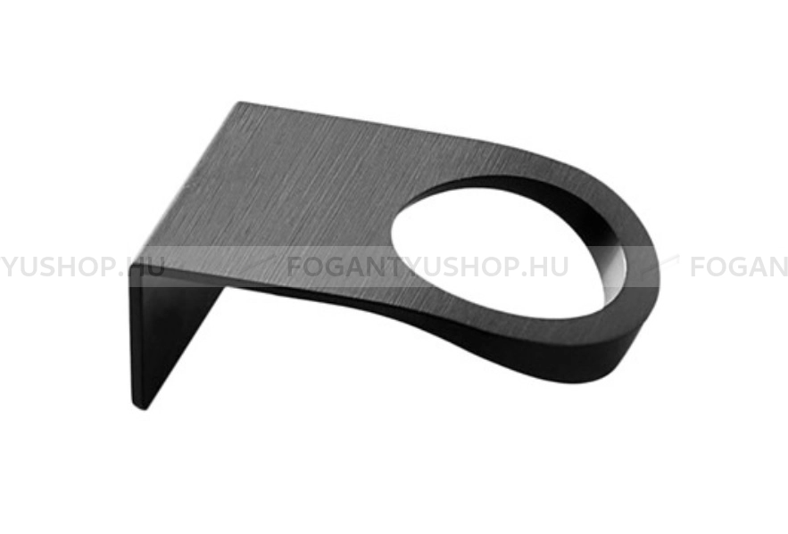 FURNIPART Fogantyú - PUNCH 16 - furattáv 16 mm - Fekete szálcsiszolt SatCrnE - ABS műanyag - Bútorajtó élére ültethető színes fém fogantyú