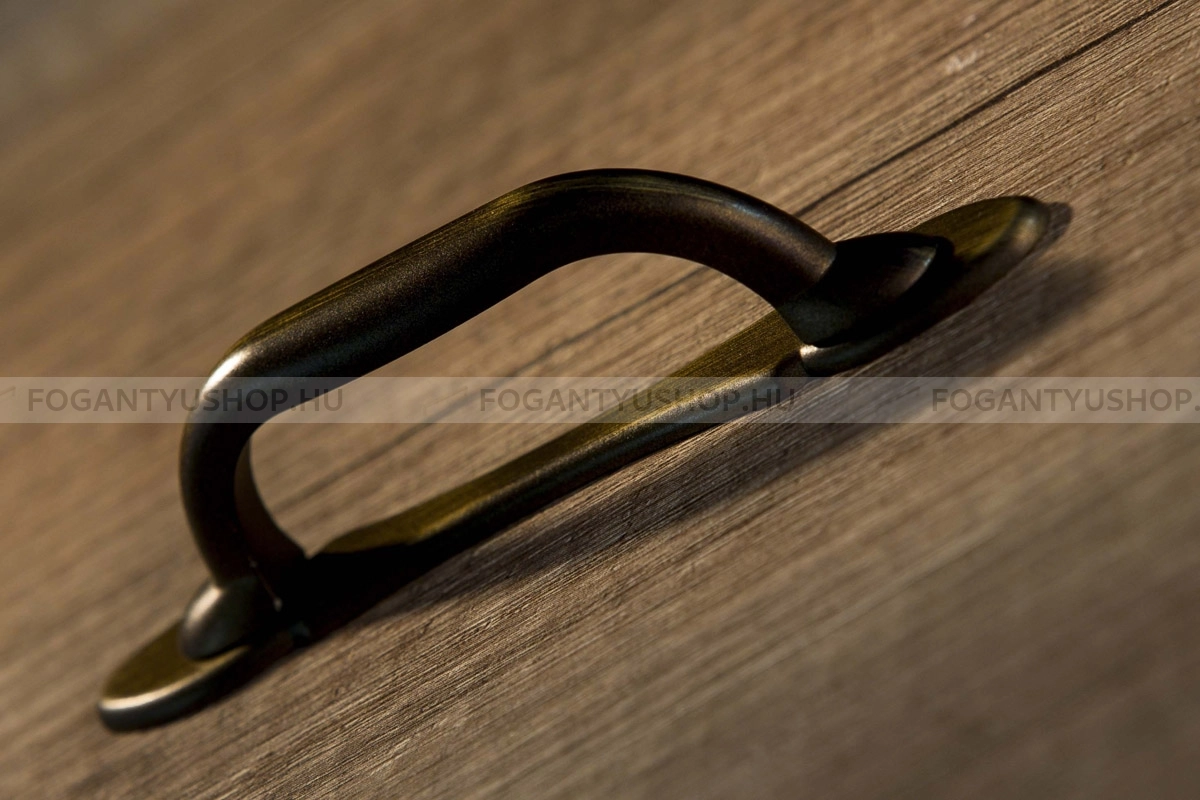 RUJZ DESIGN Bútor fogantyú - 64 220.10P4 - furattáv 64 mm - Antik patina barna MsPatL - Zamak fém ötvözet - Klasszikus, vintage, antik fém bútorfogantyú