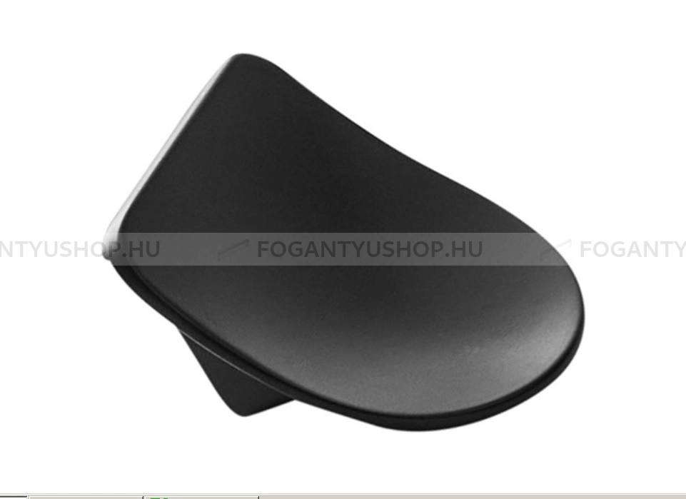 FURNIPART Gombfogantyú - SLOPE KNOB 16 Festett - furattáv 16 mm - Festett fekete BlackL - Zamak fém ötvözet - Színes fém gombfogantyú, bútorgomb