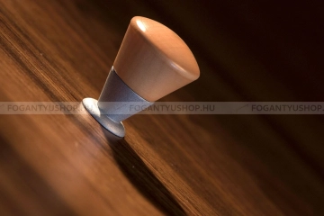 RUJZ DESIGN Bútor fogantyú - 1 furatos - 132.25 - Matt nikkel - Világos bükkfa - Zamak fém ötvözet - Fa