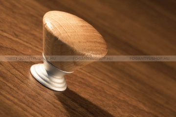 RUJZ DESIGN Bútor fogantyú - 1 furatos - 144.32 - Matt króm - Tölgyfa - Zamak fém ötvözet - Fa